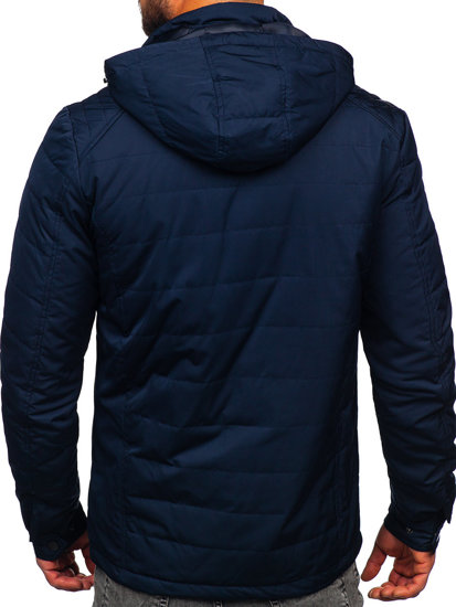 Blouson matelassé de transition pour homme bleu foncé Bolf EX2215