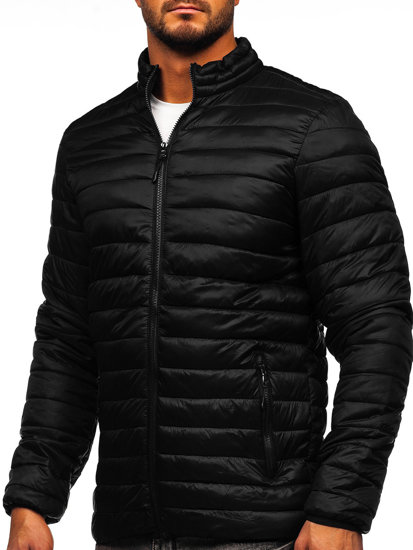 Blouson noir matelassé de transition pour homme Bolf LY33