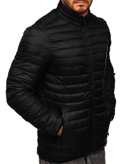 Blouson noir matelassé de transition pour homme Bolf LY33