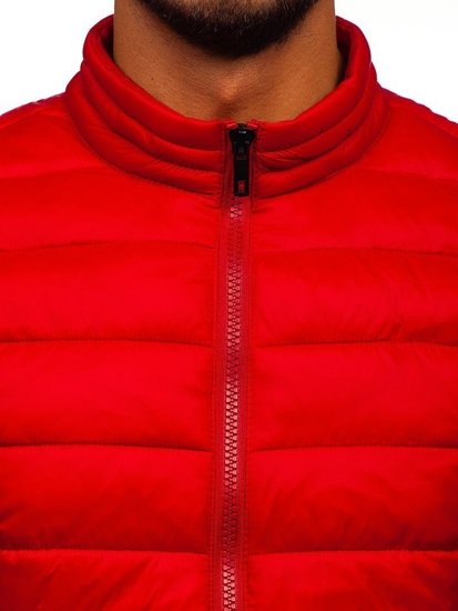 Blouson pour homme d'hiver matelassé rouge Bolf 1119