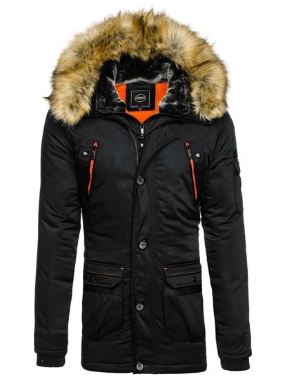 Blouson pour homme d'hiver parka noir Bolf 1067