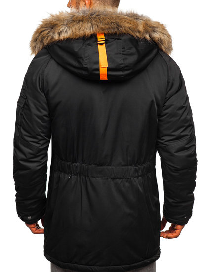 Blouson pour homme d'hiver parka noir Bolf 1067