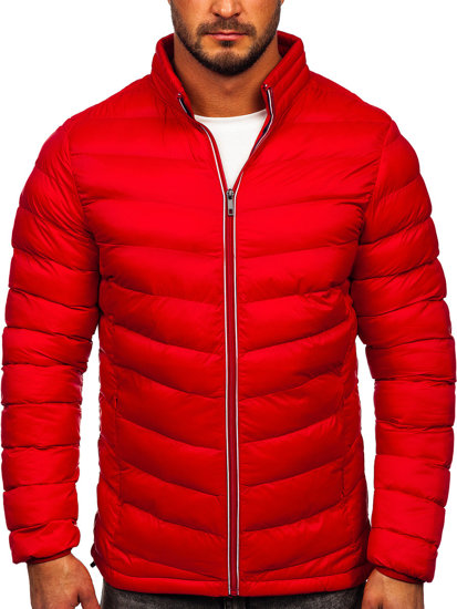 Blouson pour homme d'hiver sportif matelassé rouge Bolf 1100