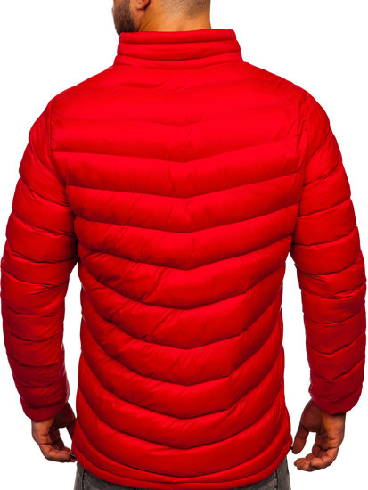 Blouson pour homme d'hiver sportif matelassé rouge Bolf 1100