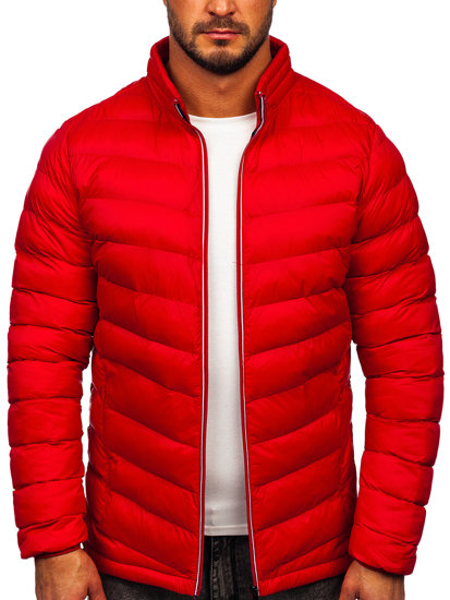 Blouson pour homme d'hiver sportif matelassé rouge Bolf 1100