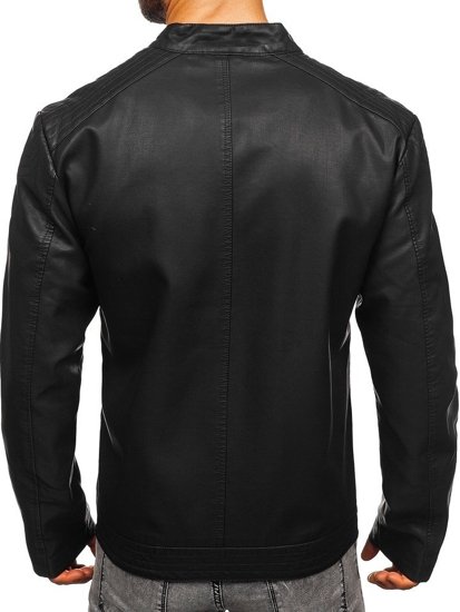 Blouson pour homme en cuir noir Bolf 1122