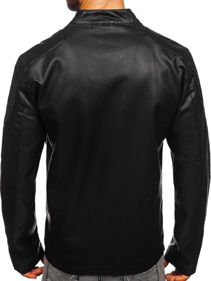 Blouson pour homme en cuir noir Bolf 1128