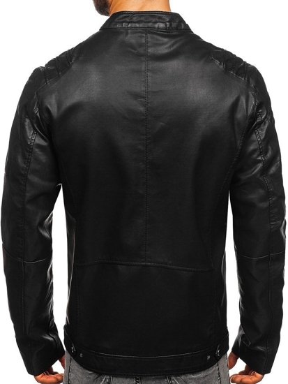 Blouson pour homme en cuir noir Bolf 1129