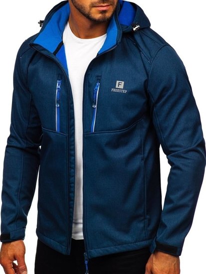 Blouson pour homme softshell bleu foncé Bolf AB008