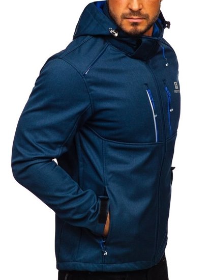 Blouson pour homme softshell bleu foncé Bolf AB008