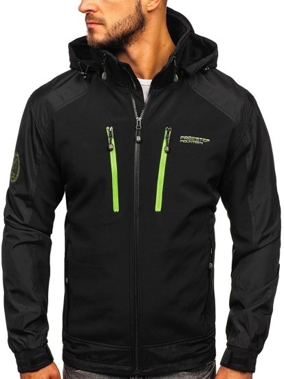 Blouson pour homme softshell noir-vert Bolf P191