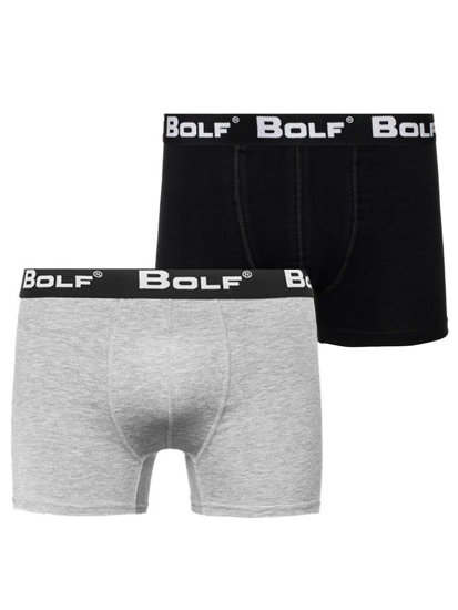 Boxer pour homme gris-noir Bolf 0953-2P 2 PACK