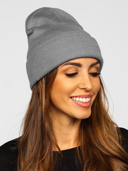 Casquette d'hiver rembourrée pour femme grise YW09004