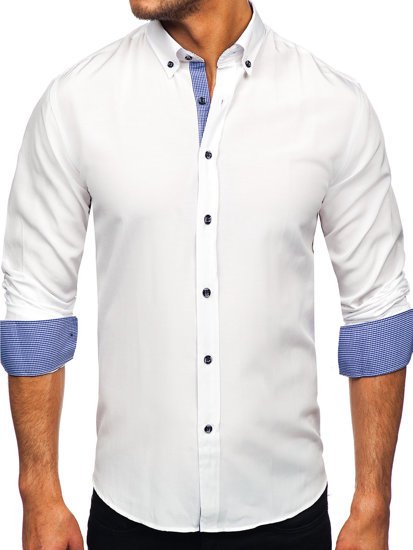 Chemise à manche longue pour homme blanche Bolf 20719