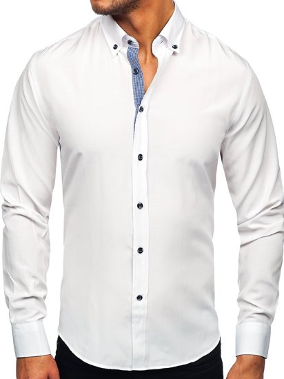 Chemise à manche longue pour homme blanche Bolf 20719