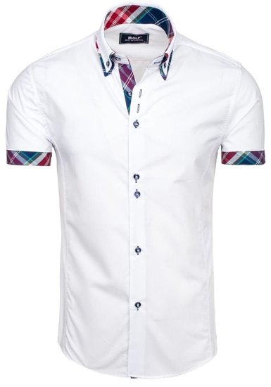 Chemise à manches courtes pour homme blanche Bolf 6540