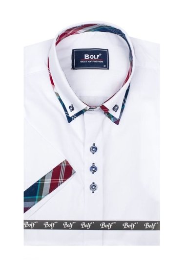 Chemise à manches courtes pour homme blanche Bolf 6540