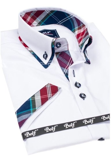 Chemise à manches courtes pour homme blanche Bolf 6540