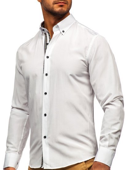 Chemise à manches longues blanche pour homme Bolf 20715 