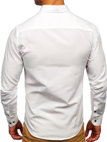 Chemise à manches longues blanche pour homme Bolf 20715 