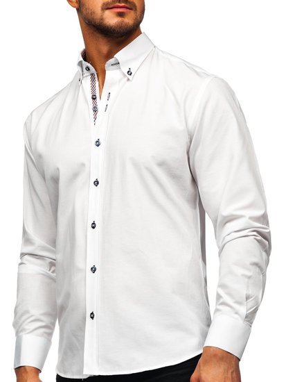 Chemise à manches longues blanche pour homme Bolf 20718 