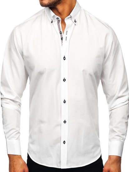 Chemise à manches longues blanche pour homme Bolf 20718 