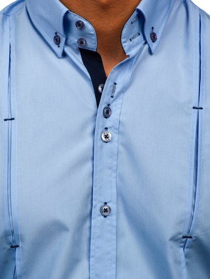 Chemise à manches longues bleue pour homme Bolf 20725 