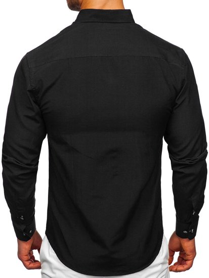 Chemise à manches longues noire pour homme Bolf 20717 