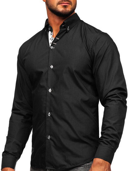 Chemise élégante à manche longue pour homme anthracite Bolf 5796-1