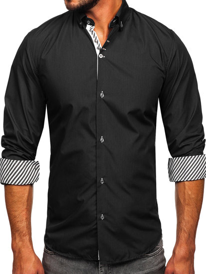 Chemise élégante à manche longue pour homme anthracite Bolf 5796-1