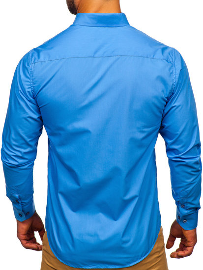 Chemise élégante à manche longue pour homme bleue Bolf 7724-1