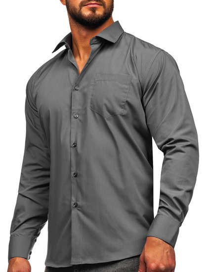 Chemise élégante à manches longues pour homme graphite Bolf M14