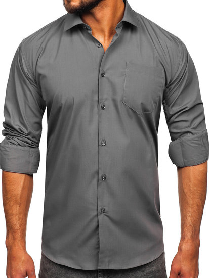 Chemise élégante à manches longues pour homme graphite Bolf M14