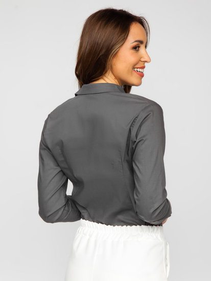 Chemise lisse à manches longues pour femme graphite Bolf HH039