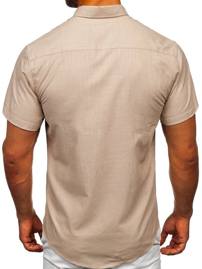 Chemise pour homme à manches courtes beige Bolf 20501    