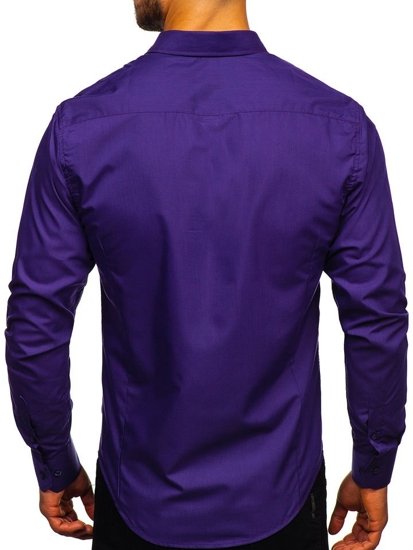 Chemise pour homme élégante à manches longues violette Bolf 1703