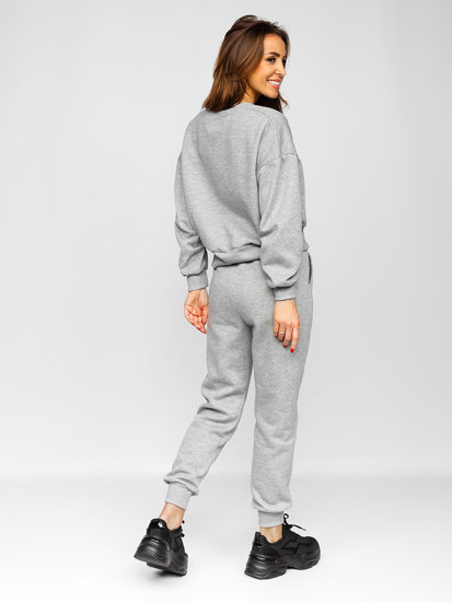 Ensemble de survêtement deux pièces oversize pour femme gris Bolf 8C71