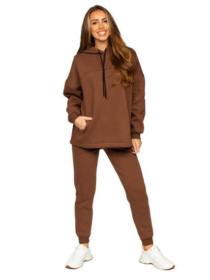 Ensemble de survêtement deux pièces pour femme marron Bolf 8029