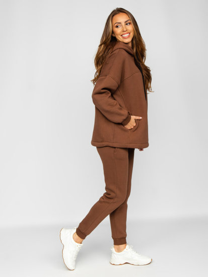 Ensemble de survêtement deux pièces pour femme marron Bolf 8029