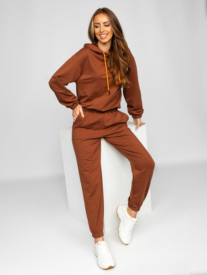 Ensemble de survêtement deux pièces pour femme marron Bolf VE15