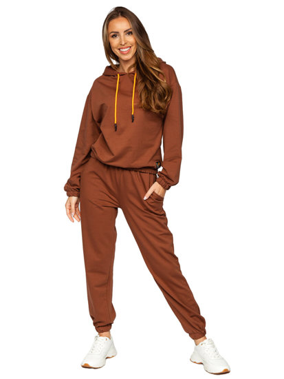 Ensemble de survêtement deux pièces pour femme marron Bolf VE15