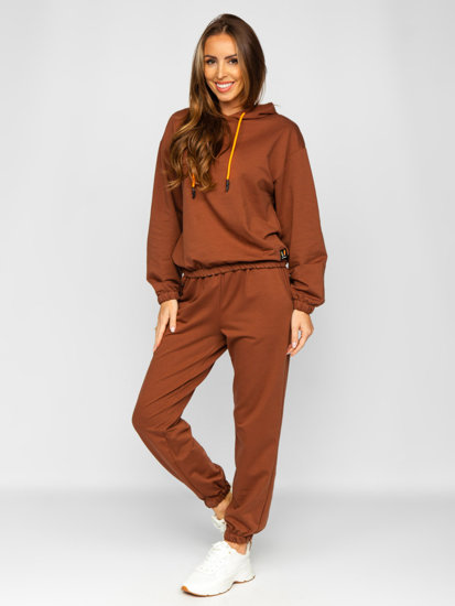 Ensemble de survêtement deux pièces pour femme marron Bolf VE15