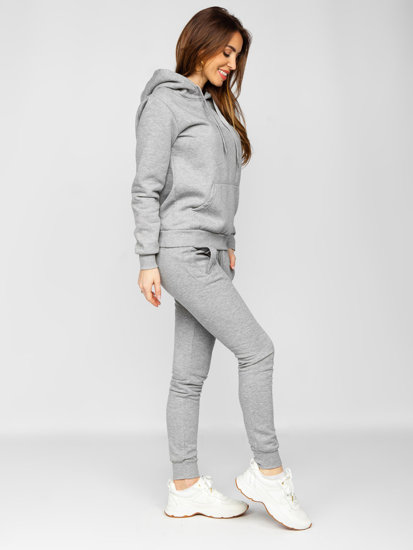 Ensemble de survêtement pour femme gris à capuche Bolf 002