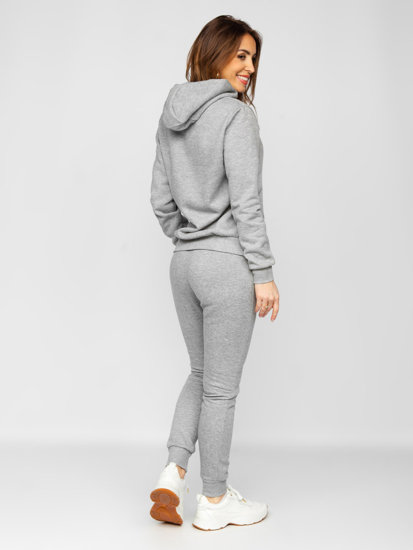 Ensemble de survêtement pour femme gris à capuche Bolf 002