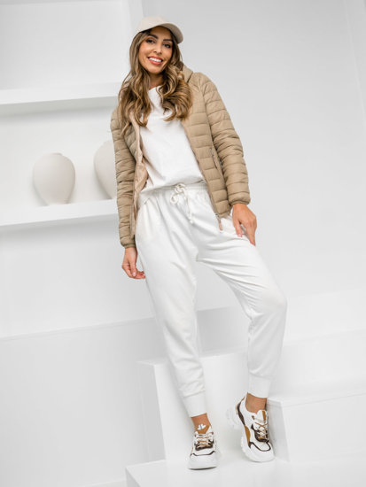 Femme Blouson de transition à capuche Beige Bolf B0123