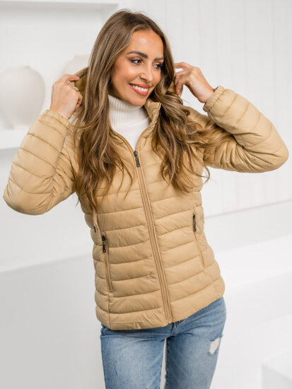 Femme Blouson de transition matelassé à capuche Beige Bolf 16M9101