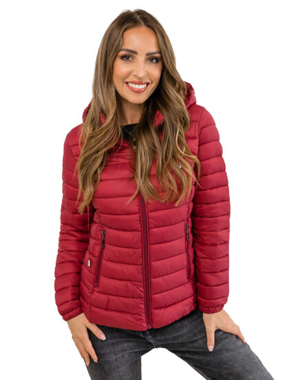 Femme Blouson de transition matelassé à capuche Bordeaux Bolf 16M9101