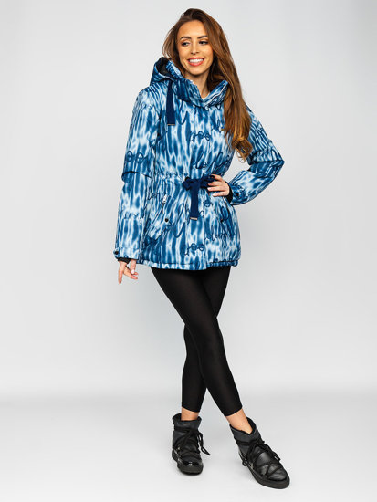 Femme Blouson d'hiver à capuche Bleu foncé Bolf B2393