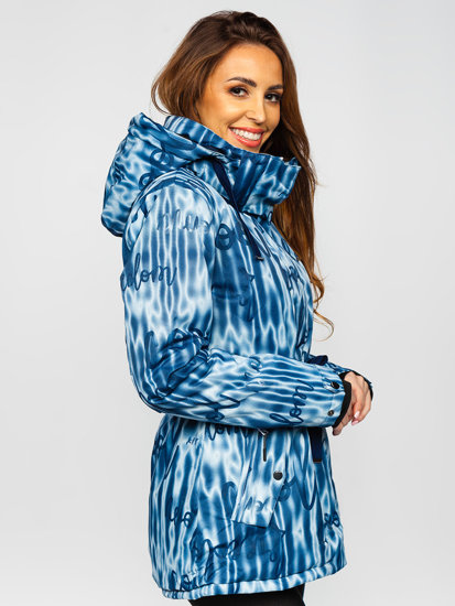 Femme Blouson d'hiver à capuche Bleu foncé Bolf B2393