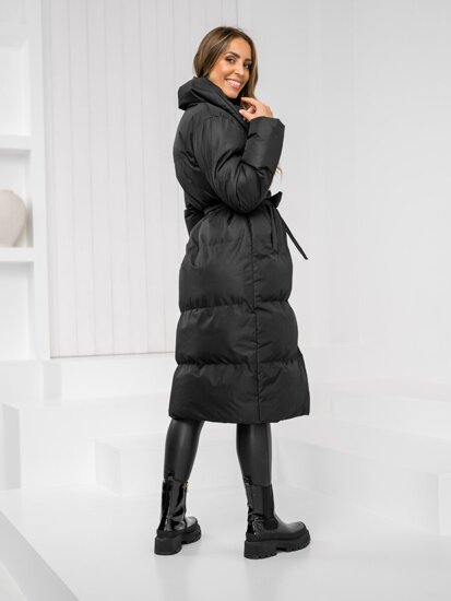 Femme Blouson d'hiver long matelassé Noir Bolf 5M737